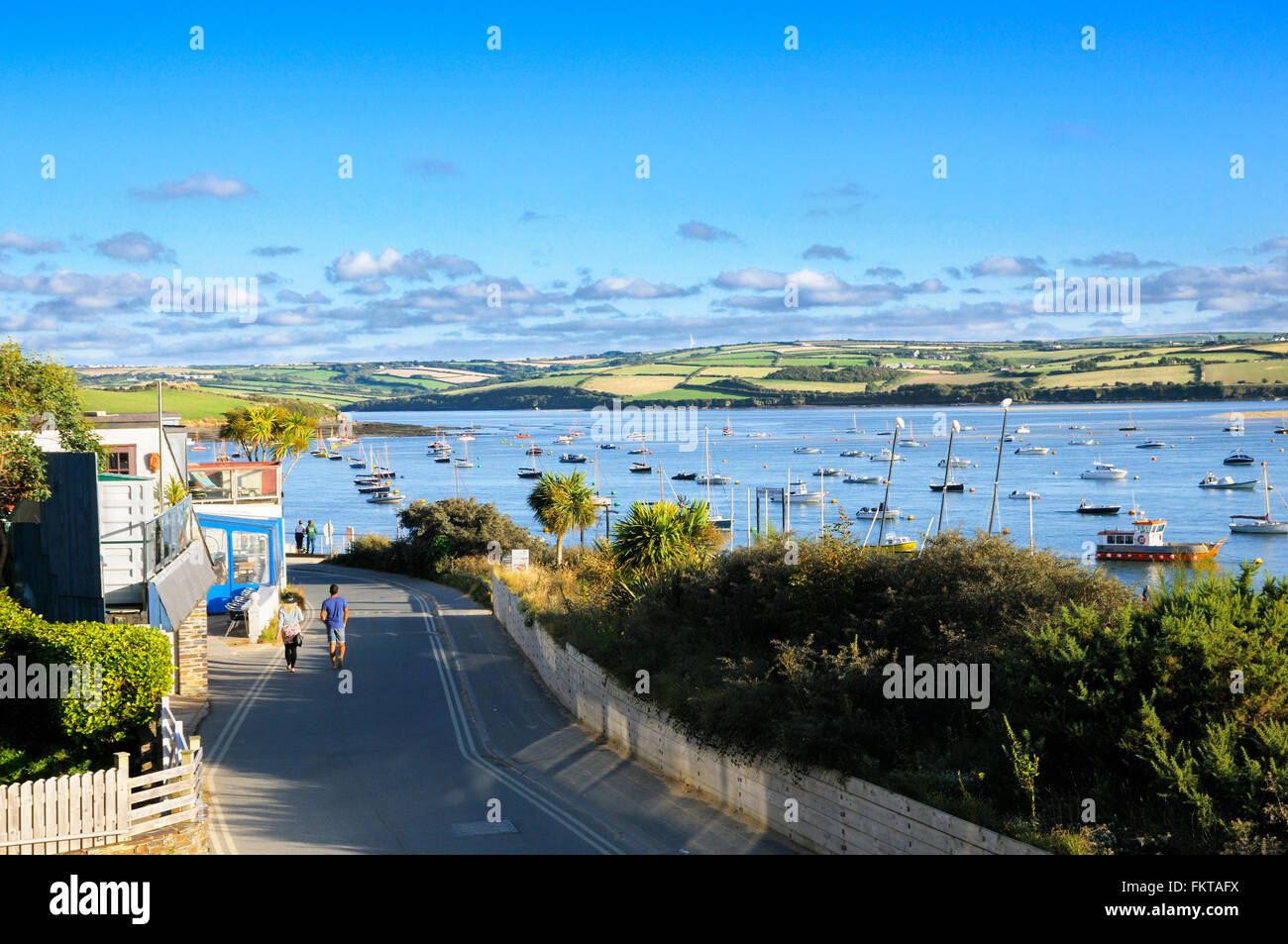 View from the coastal village of Rock across the River Camel estuary, Cornwall, UK Stock Photo