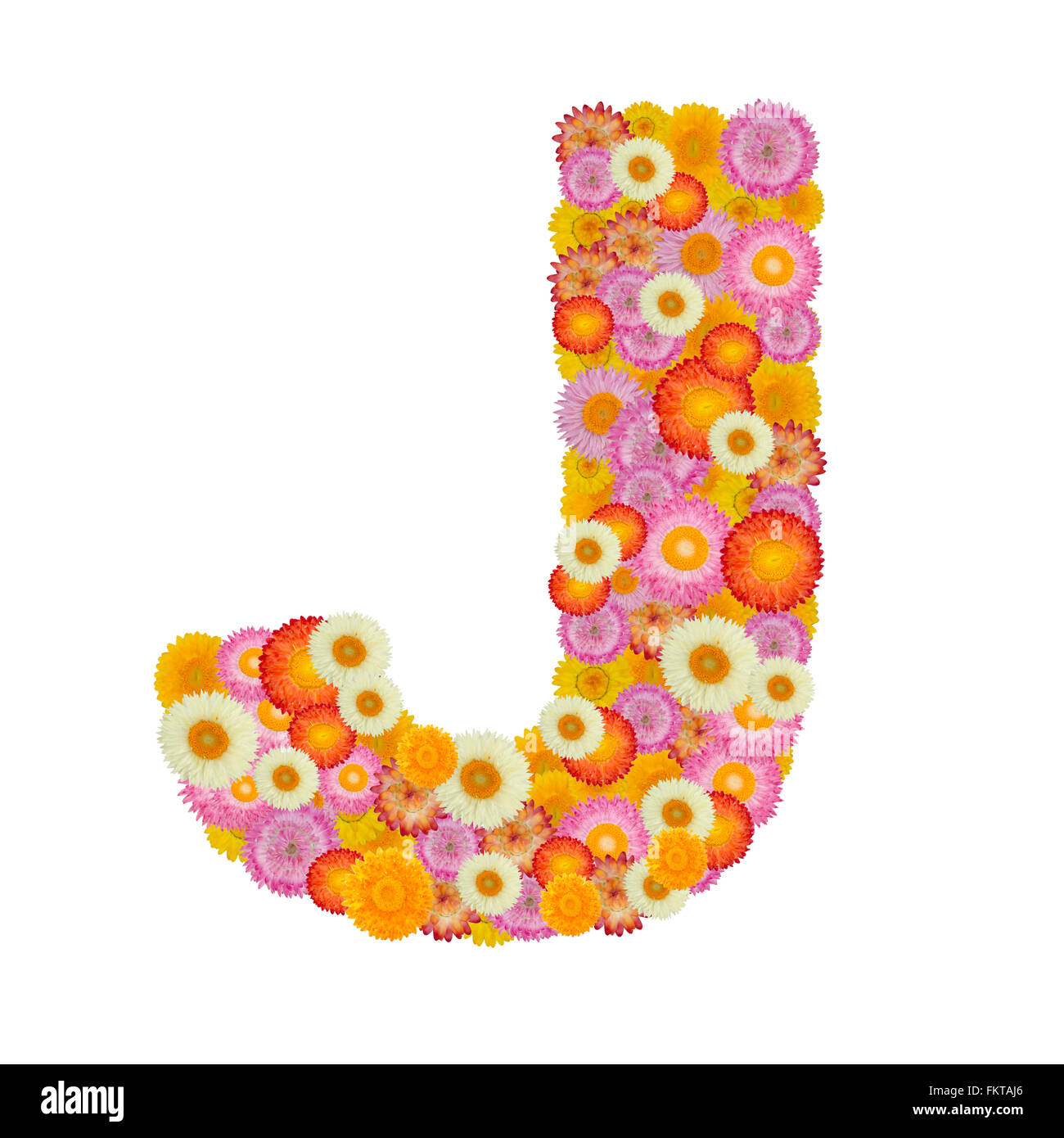 Letter J alphabet with straw flower isolated on white background Stock  Photo - Alamy