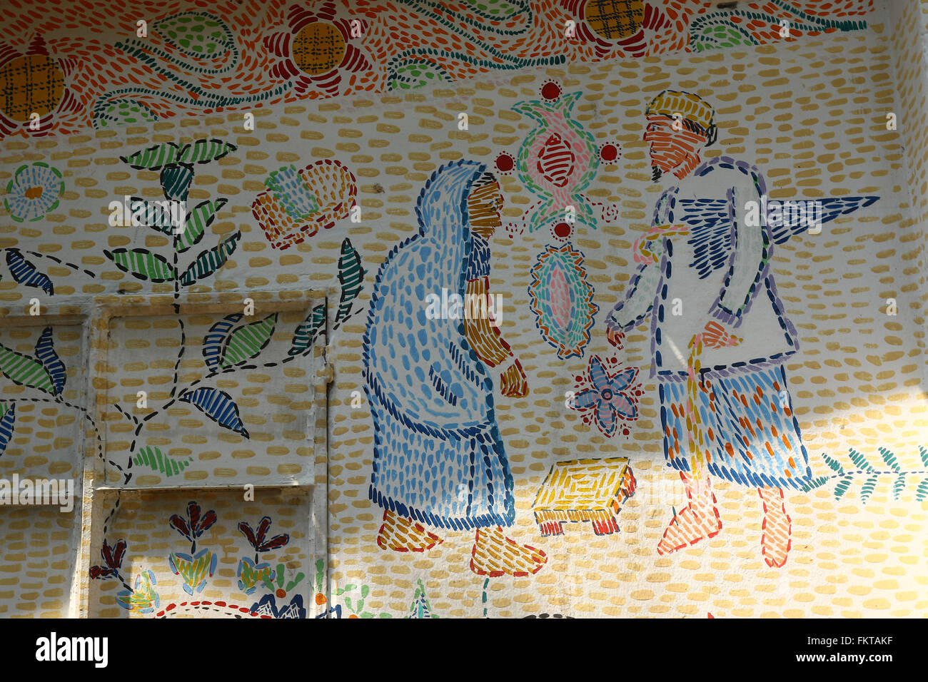 Dhaka 2016. Bangladeshi traditional wall art in Dhaka Stock Photo Alamy