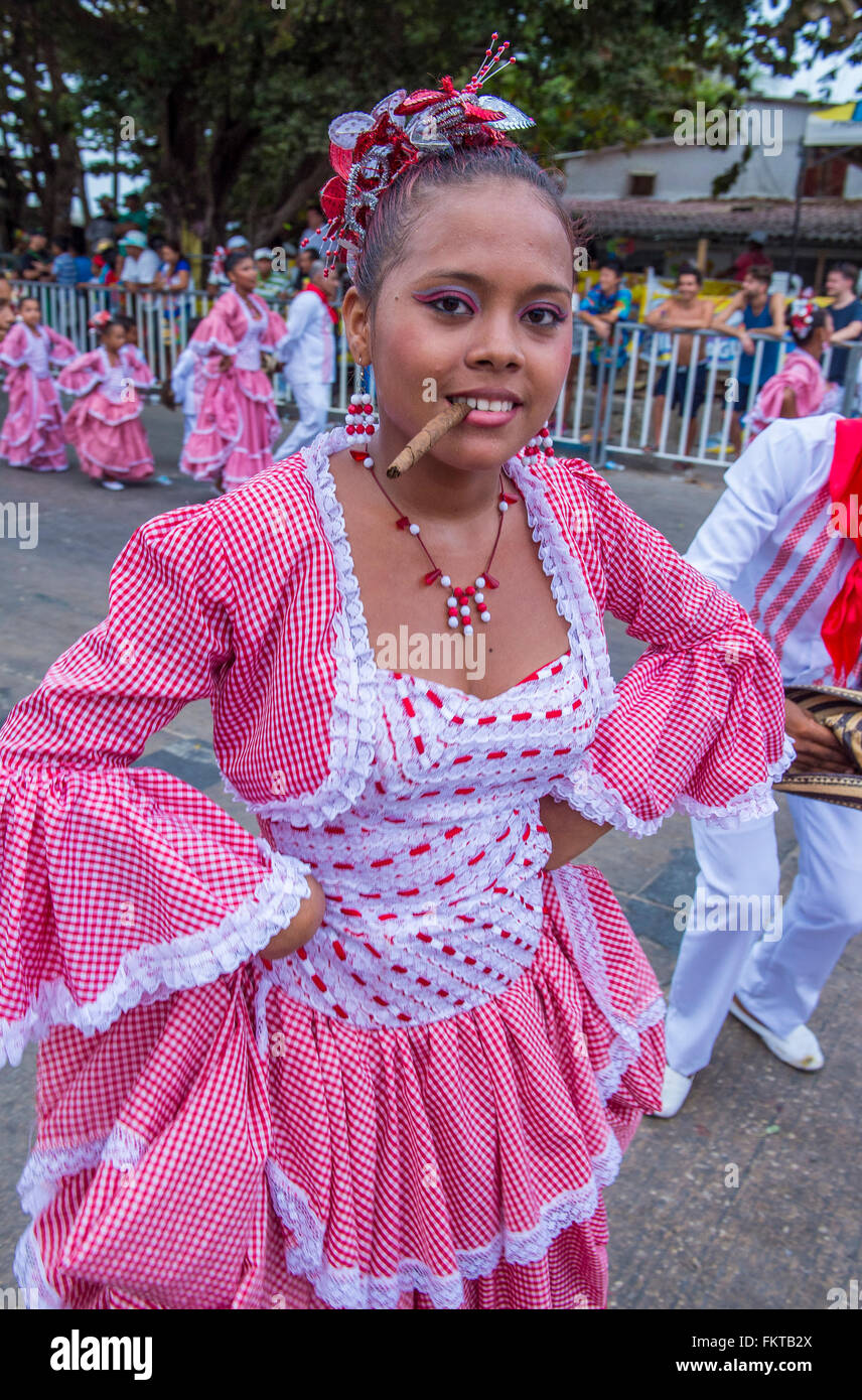 Participant in the Barranquilla Carnival in Barranquilla , Colombia