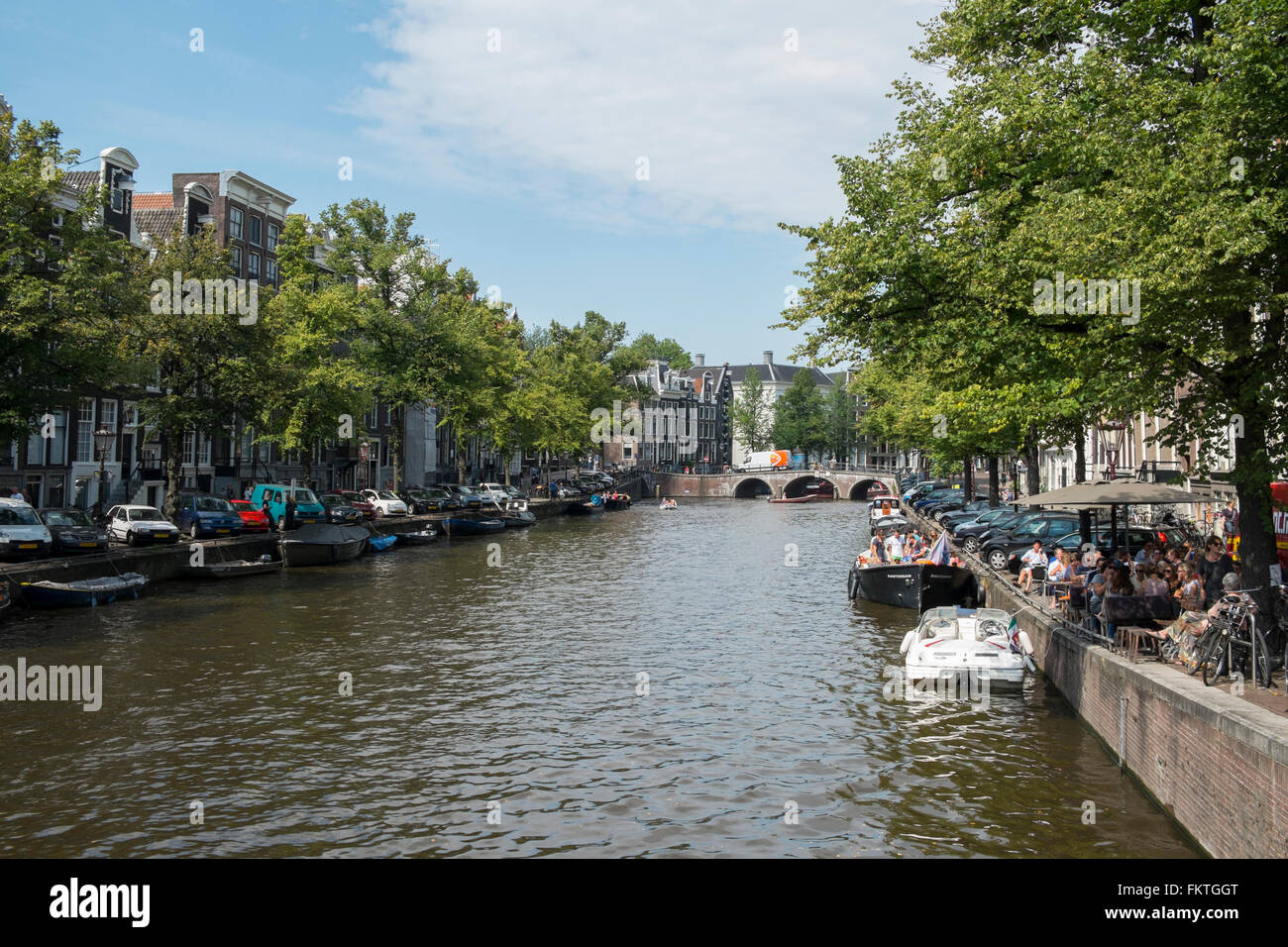 Canal in Amsterdam Stock Photo