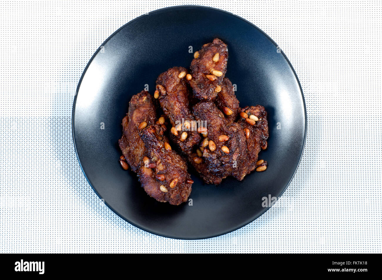 Korean glazed chicken wings over wooden background from top Stock Photo Alamy