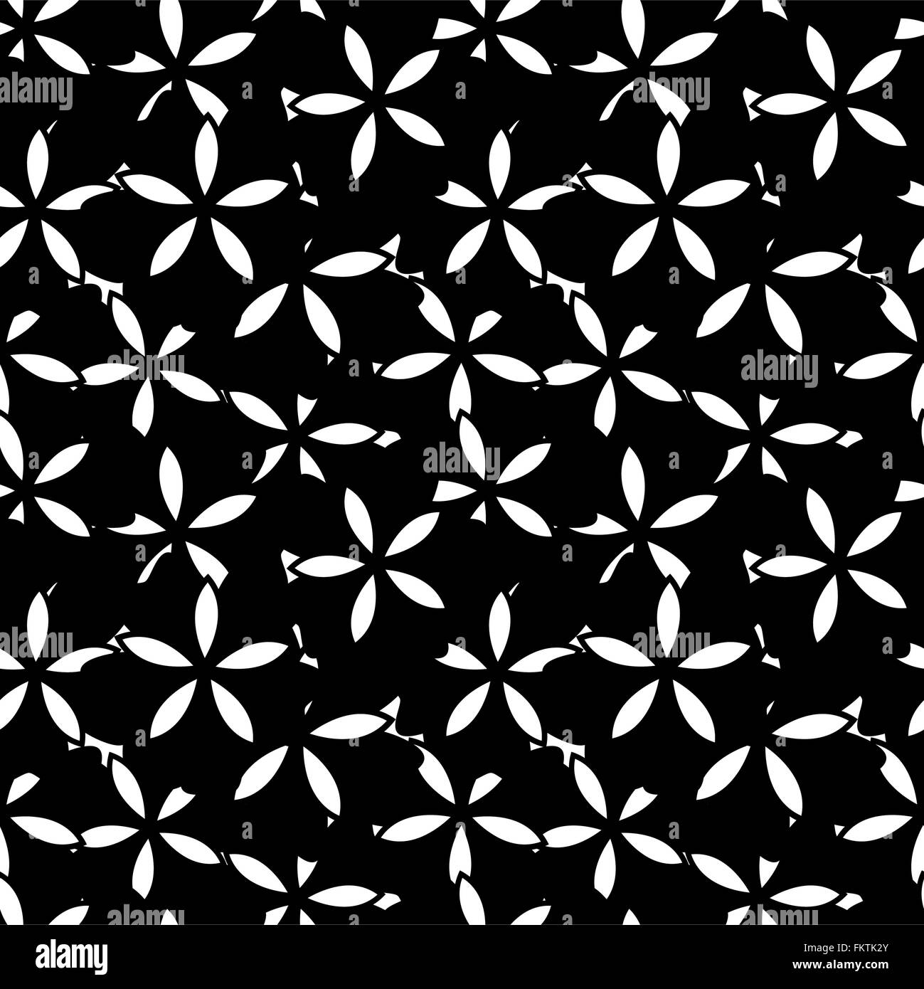 Black and White Vector Flower Pattern Stock Vector Image & Art - Alamy