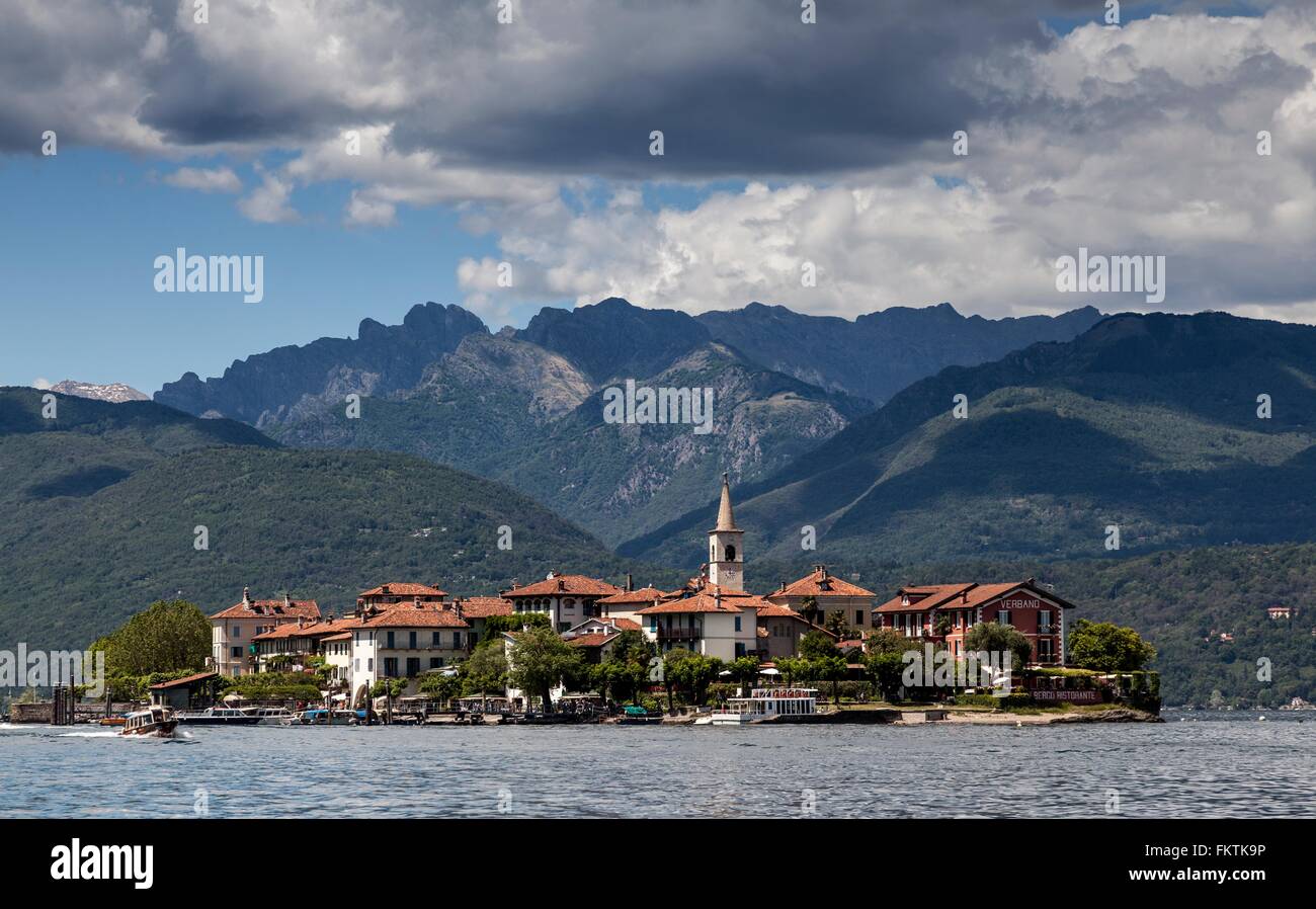 Isola dei Pescatori, Lake Maggiore, Piedmont, Lombardy, Italy Stock Photo