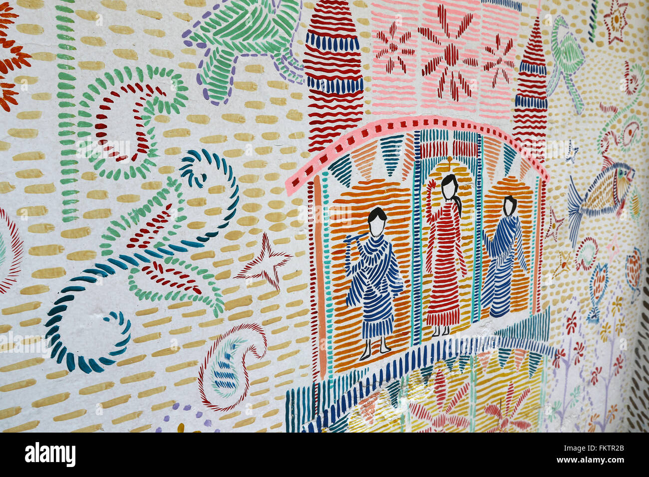 Dhaka 2016. Bangladeshi traditional wall art in Dhaka Stock Photo Alamy