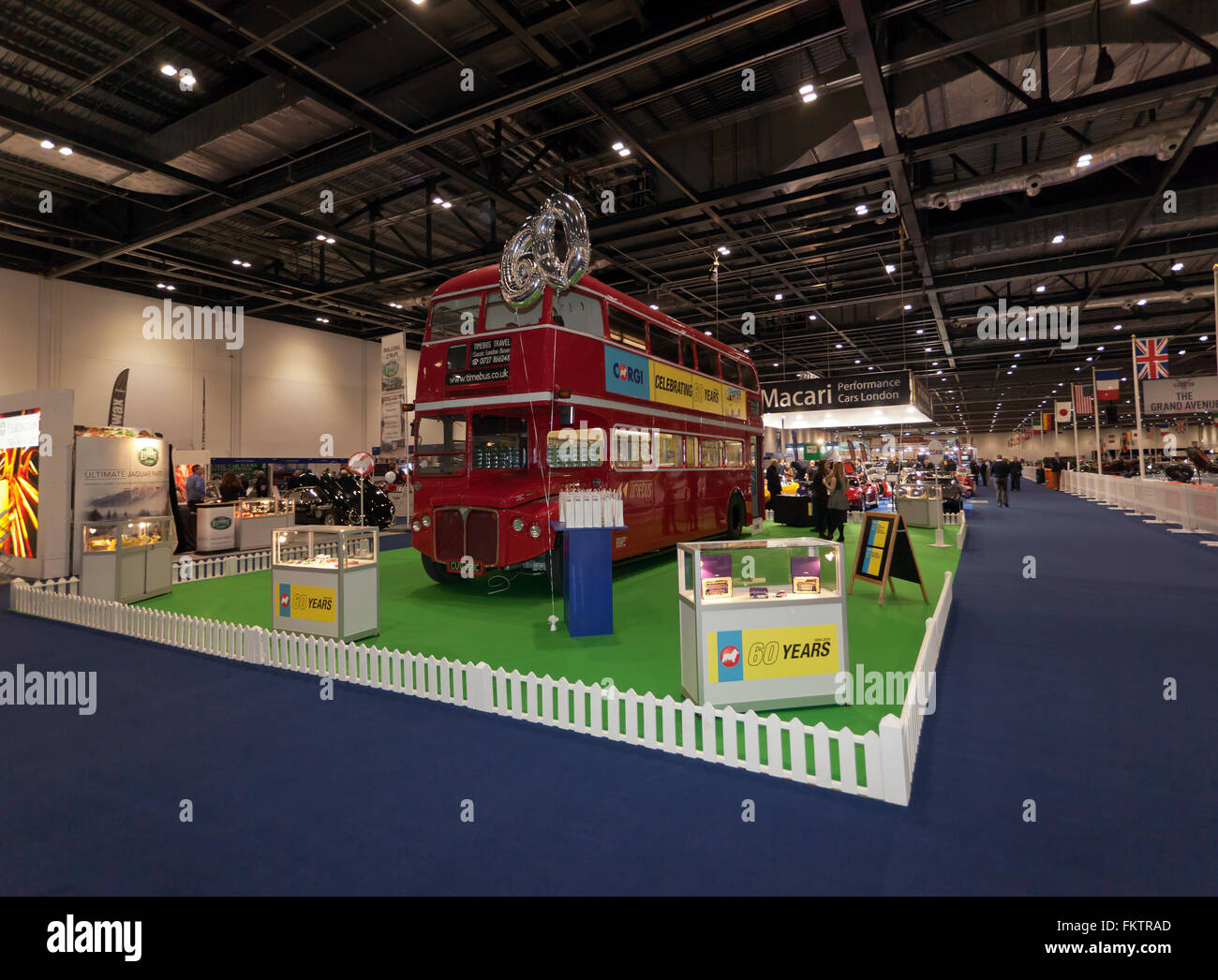 Corgi's stand at the 2016 London Classic Car show, celebrating their 60 years in the business of manufacturing model cars Stock Photo