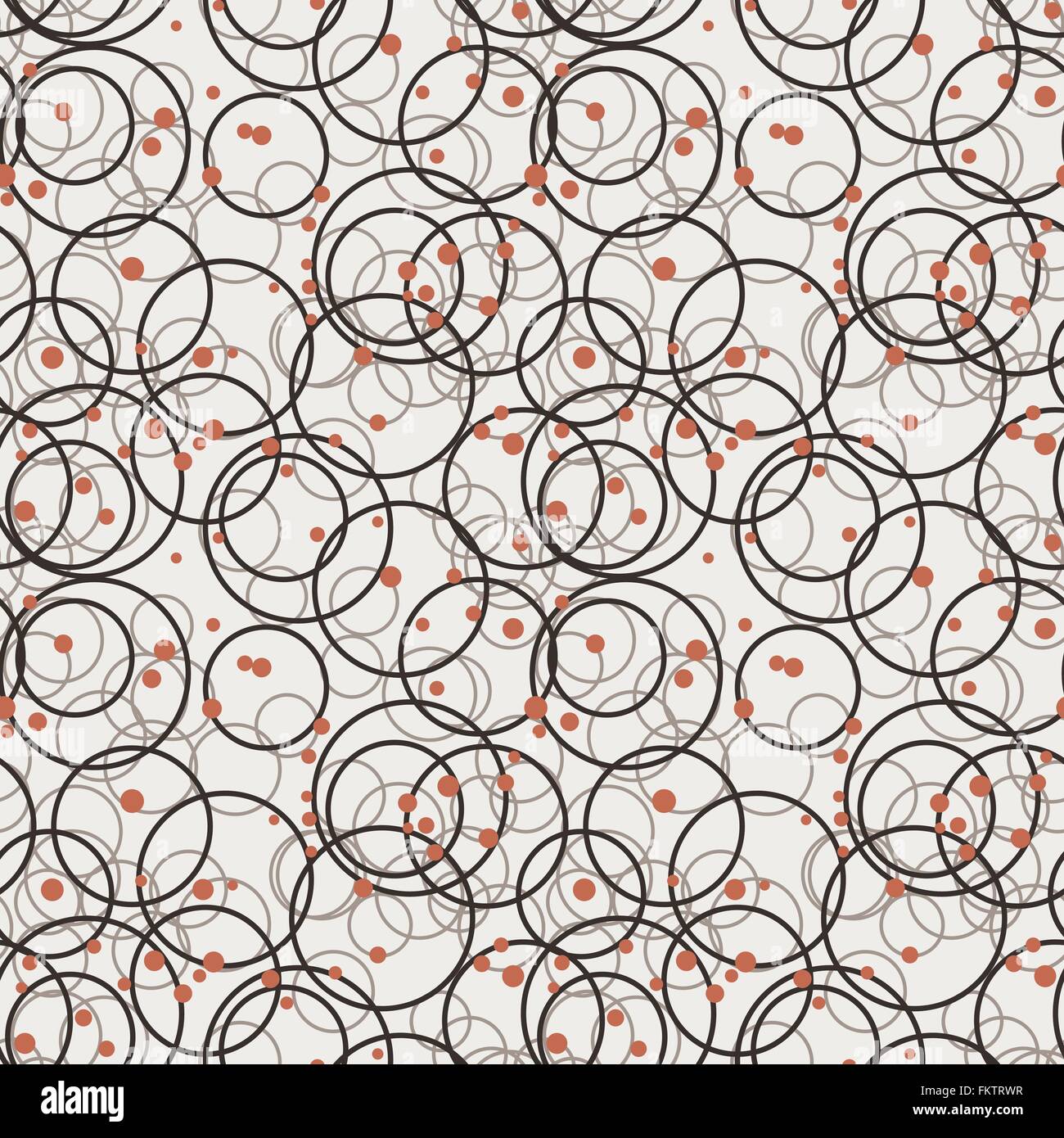 Vector seamless pattern of randomly circles and red dots Stock Vector ...
