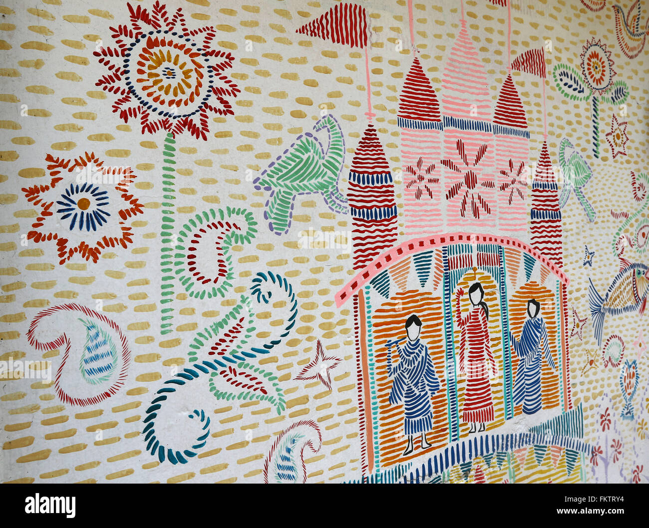 Dhaka 2016. Bangladeshi traditional wall art in Dhaka Stock Photo Alamy