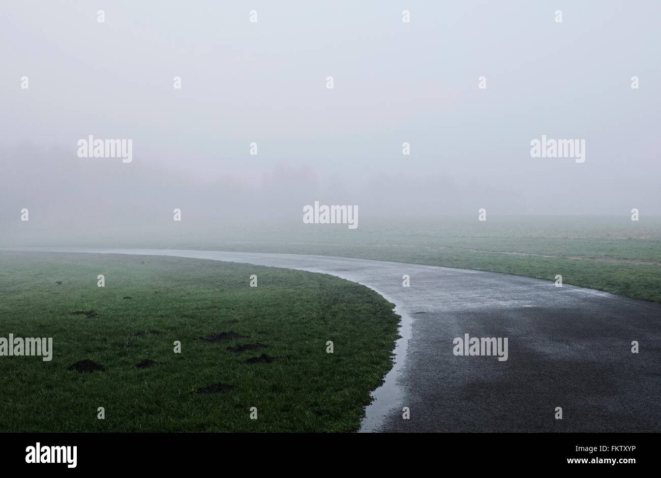 Misty countryside landscape Stock Photo