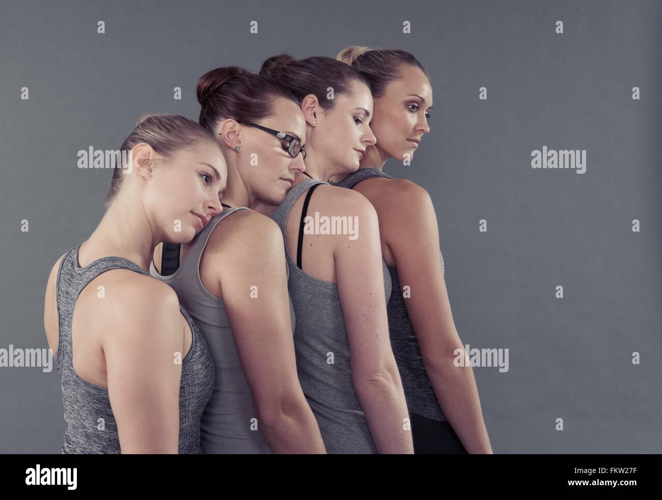 Women in a row hi res stock photography and images Alamy