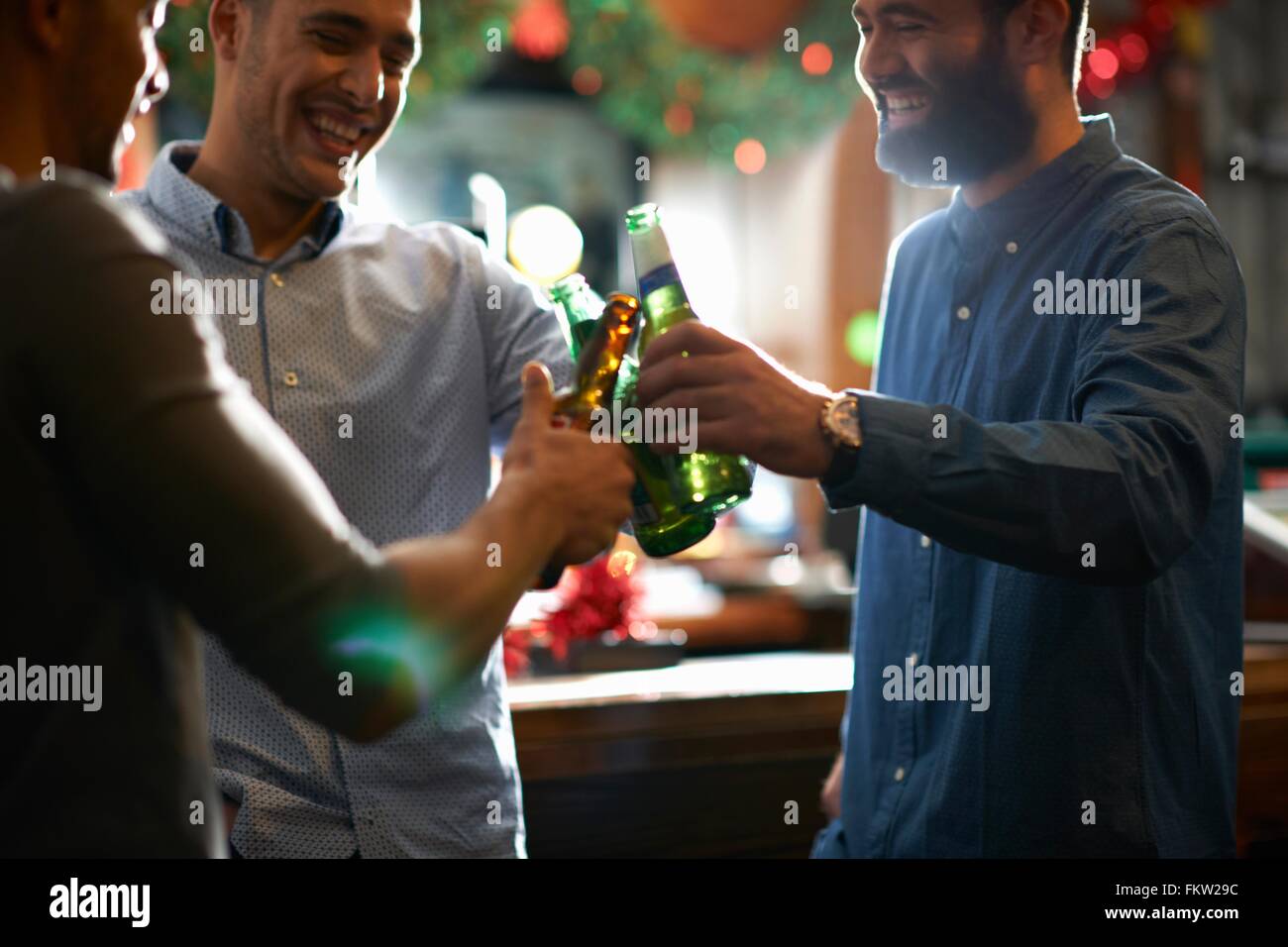 Friends in public house making a toast Stock Photo