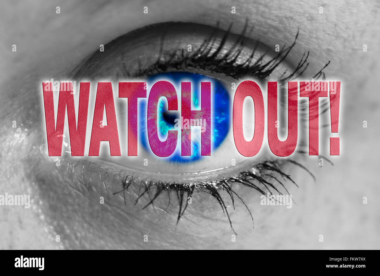 watch out eye looks on viewer concept. Stock Photo