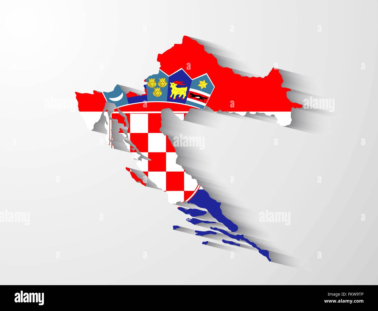 Croatia Map Outline Vector Stock Photos & Croatia Map Outline Vector