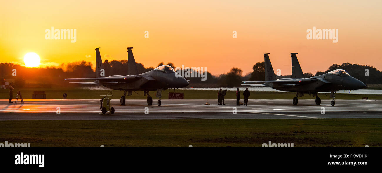 Sunset at RAF Lakenheath Stock Photo