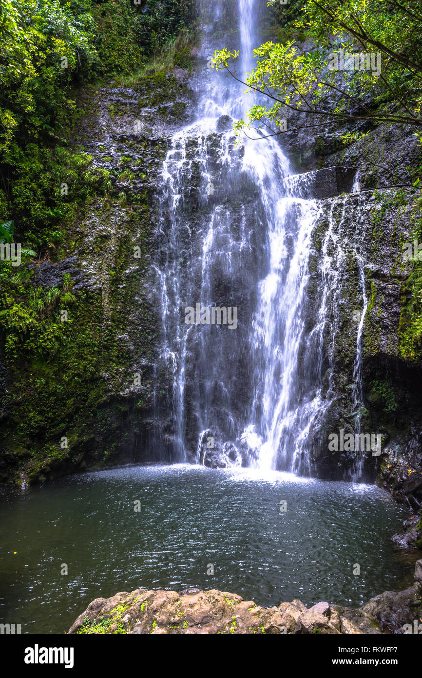 Waterfalls at Kipahulu in Haleakala National Park, Maui, Hawaii Stock Photo