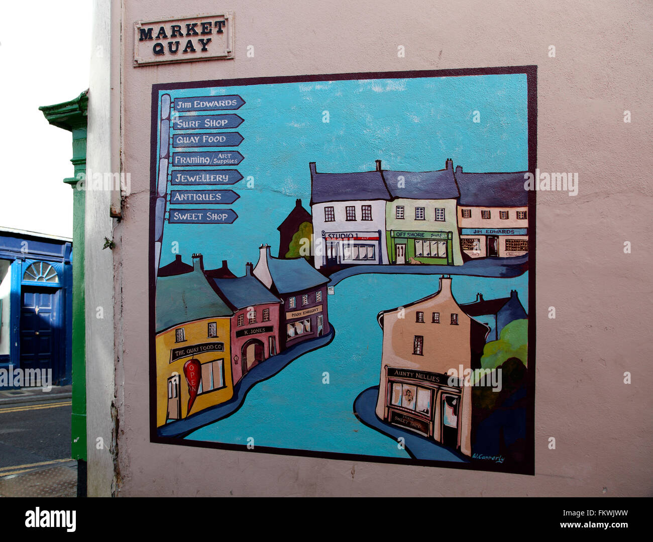 Market Quay mural in Kinsale Historic quarter Stock Photo