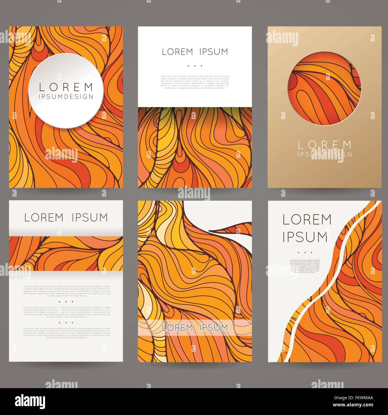 Set of vector design templates. Brochures in random colorful style ...