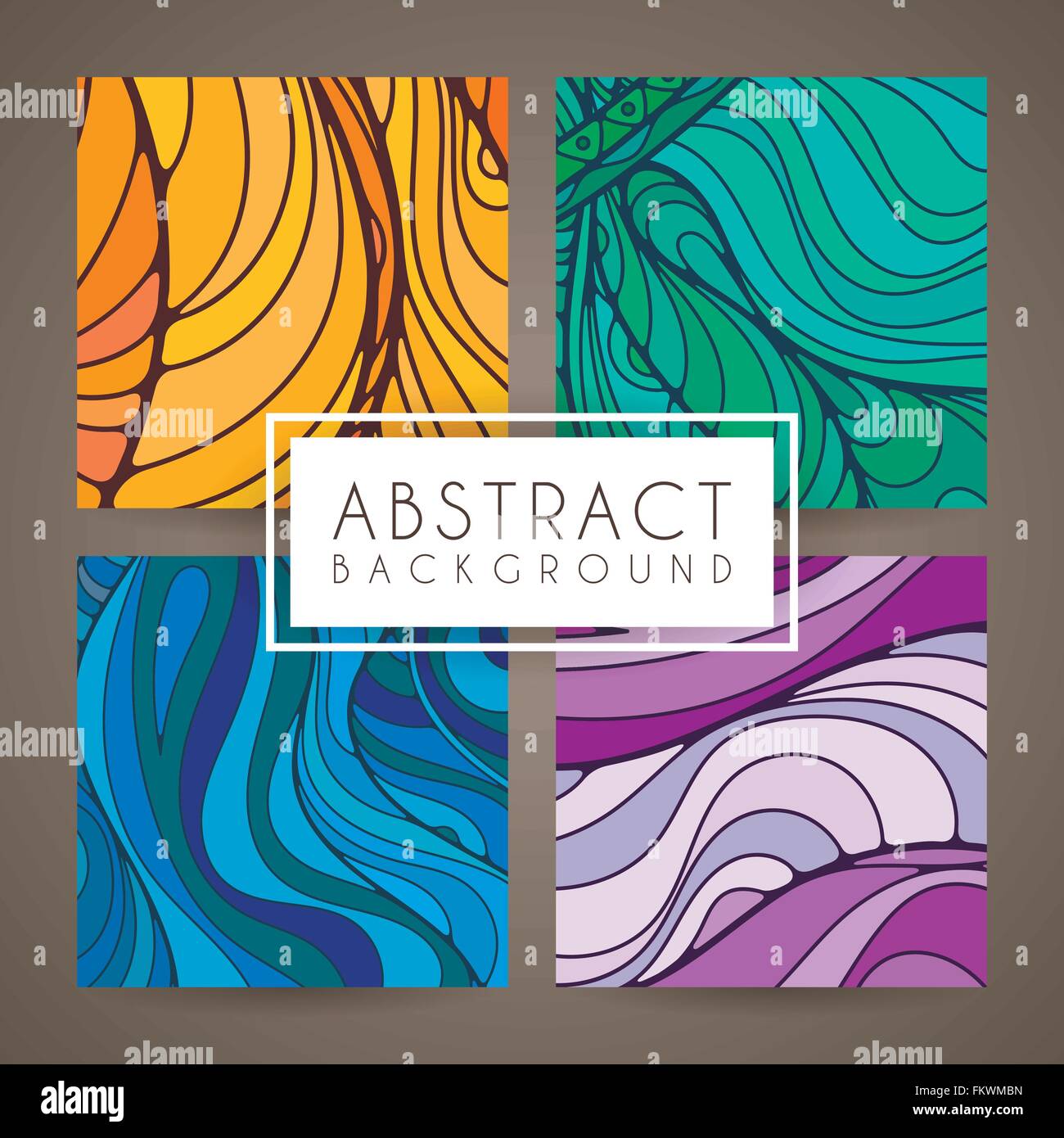Set of four vector colorful intricate patterns. Doodle. Zentangle Stock ...
