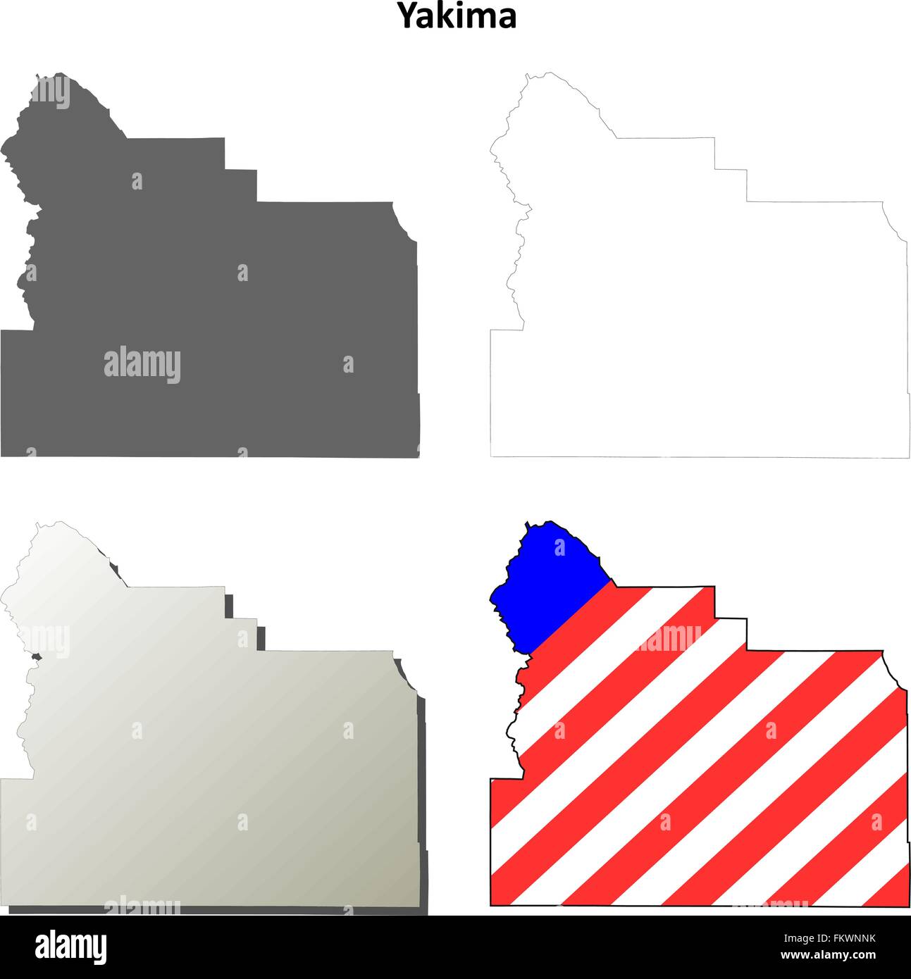 Yakima County, Washington outline map set Stock Vector Image & Art Alamy