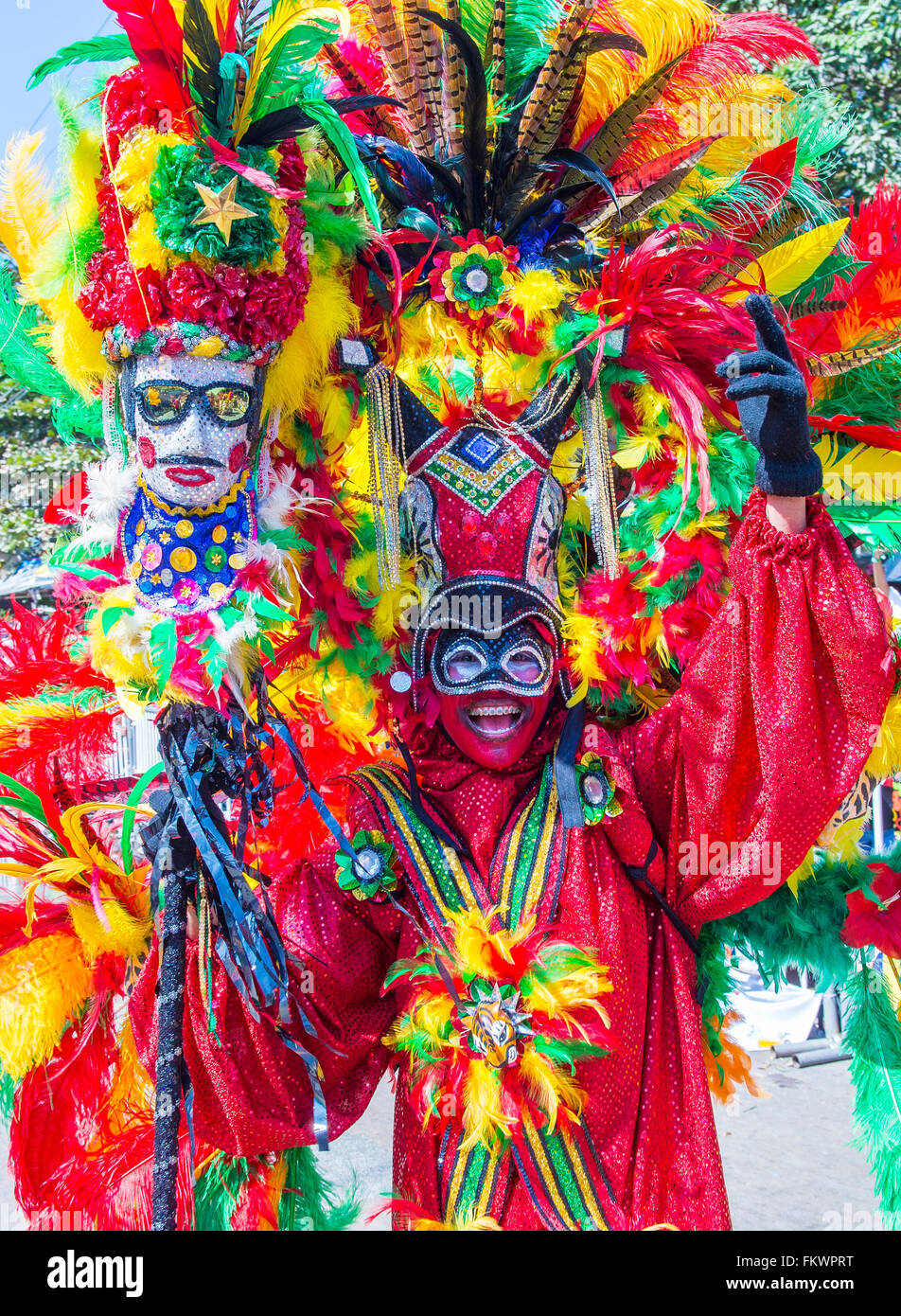 Participant in the Barranquilla Carnival in Barranquilla , Colombia