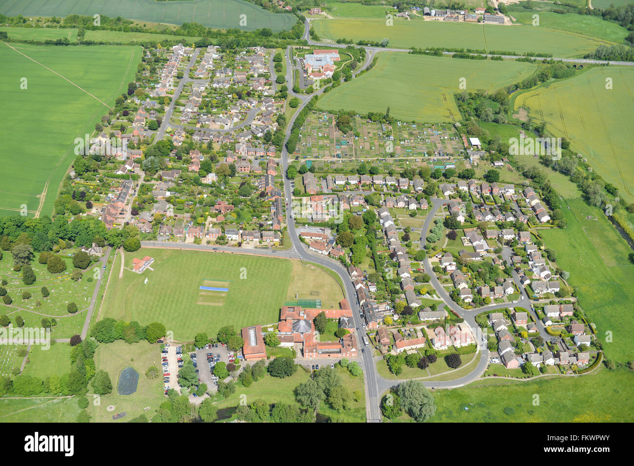 General aerial views of the Suffolk town of Hadleigh Stock Photo Alamy
