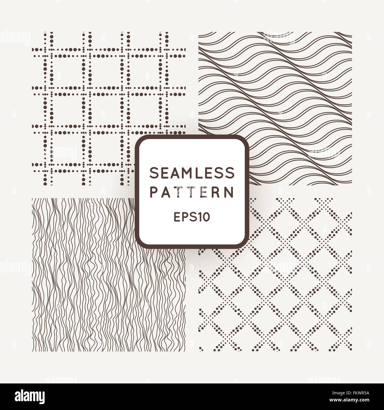 A set of four vector seamless patterns. Squares. Intersection Stock ...