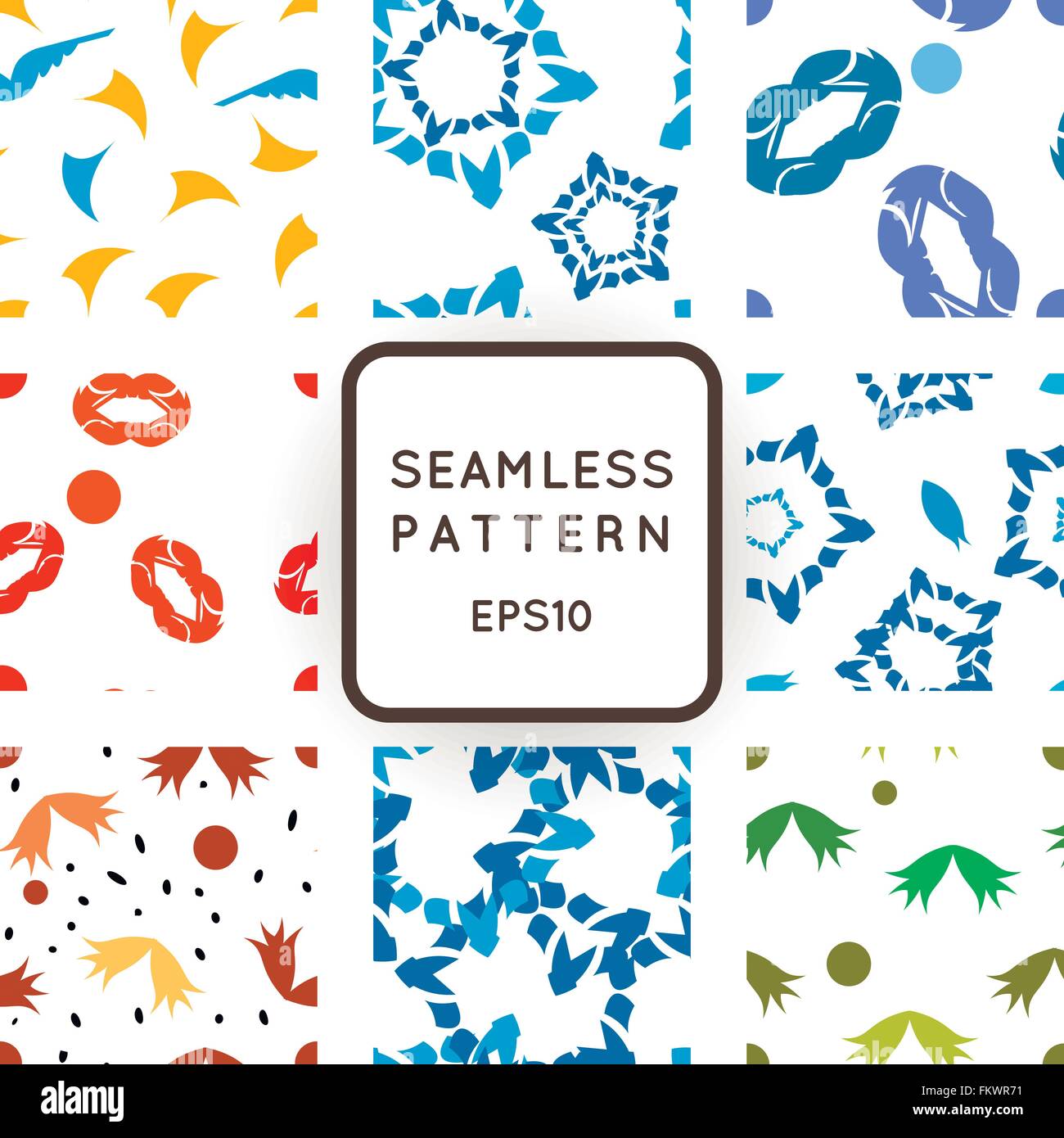 Set of nine abstract vector seamless patterns Stock Vector Image & Art ...