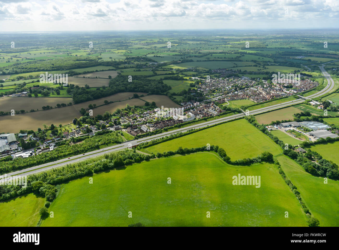 An aerial view of the village of Great Leighs in Essex Stock Photo Alamy