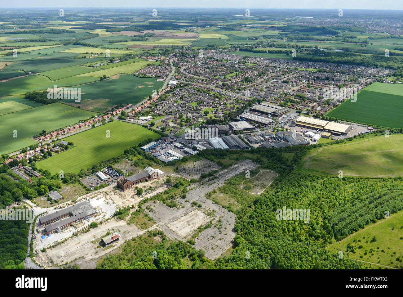 An aerial view of the Nottinghamshire village of Carlton in Lindrick