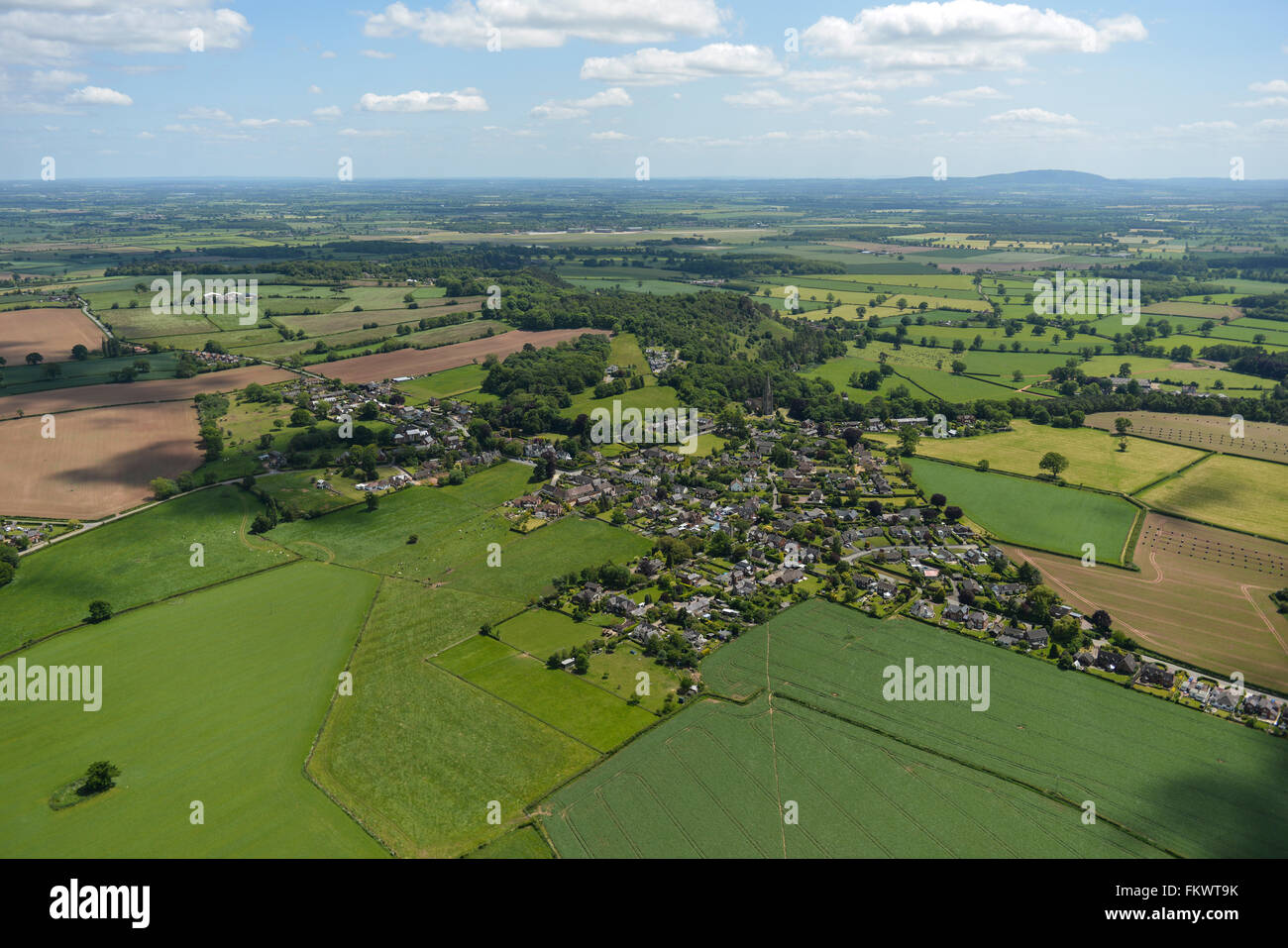 An aerial view of the Shropshire village of Clive and surrounding countryside Stock Photo Alamy