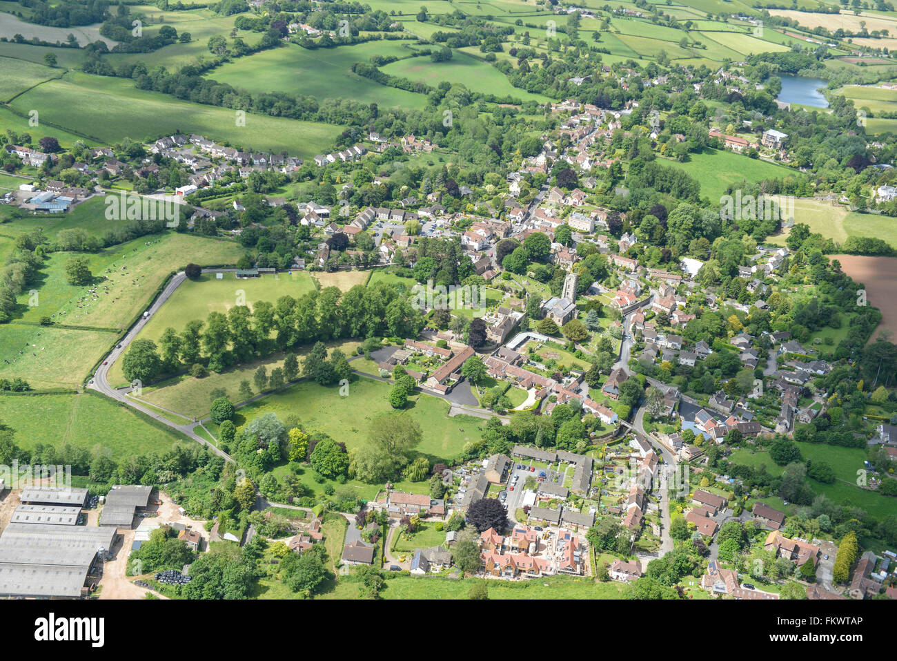 An aerial view of the Somerset village of Chew Magna Stock Photo Alamy