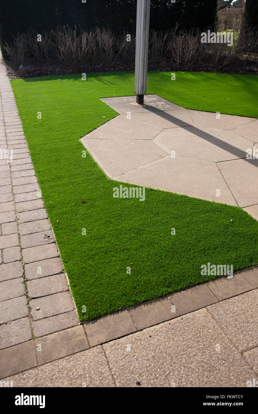 Astro Turf in the gardens at  Royal Horticultural Society. Wisley Stock Photo