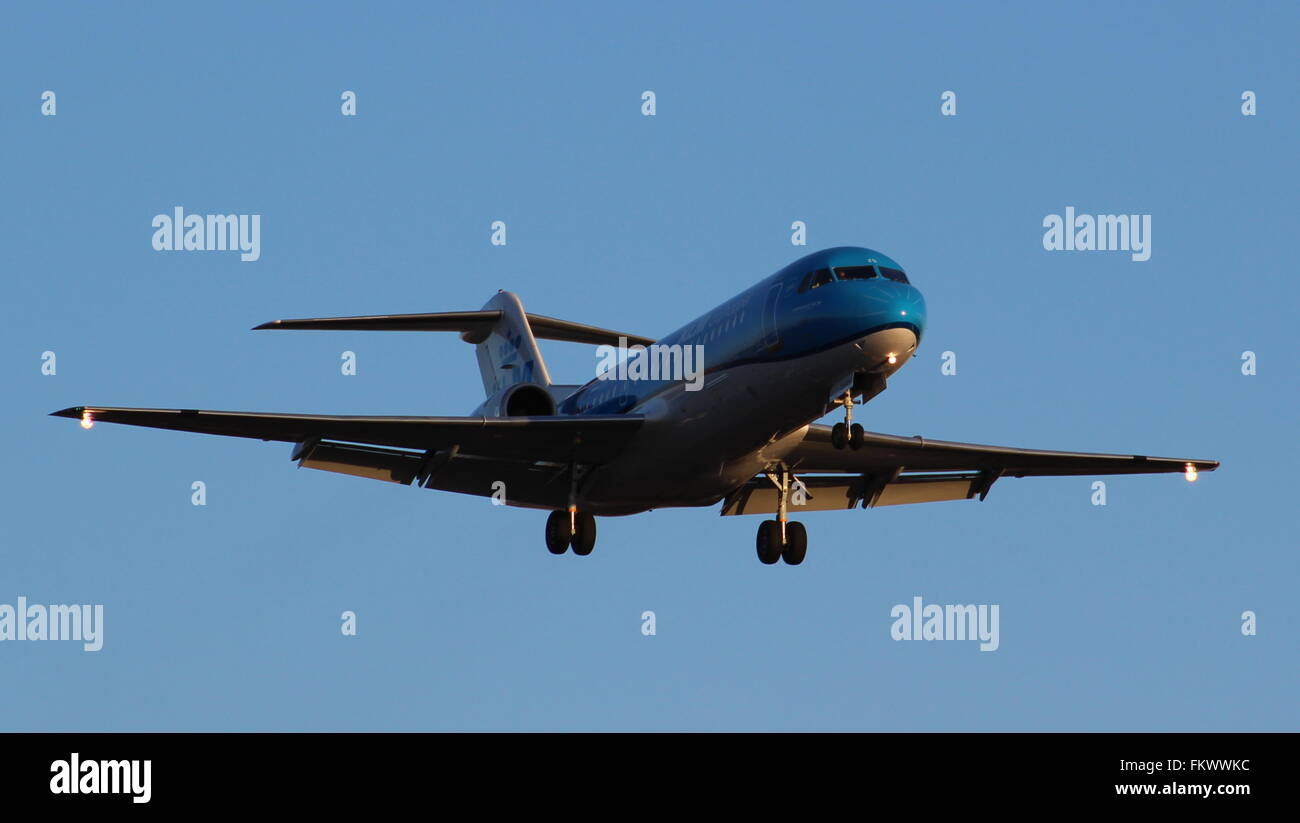 Landing at London Heathrow Airport Stock Photo