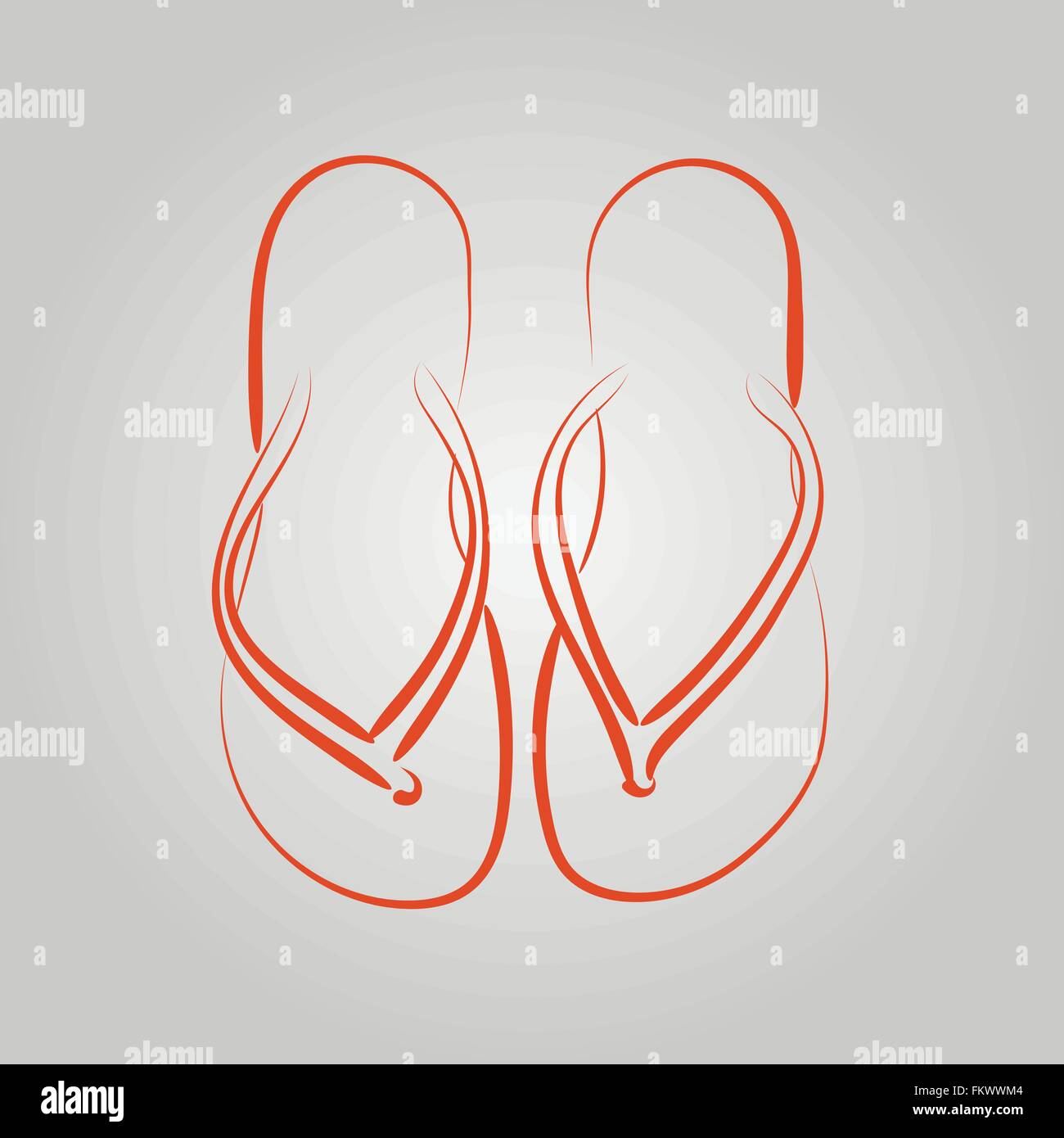 Vector icons with a simplified schematic image of beach sandals Stock ...