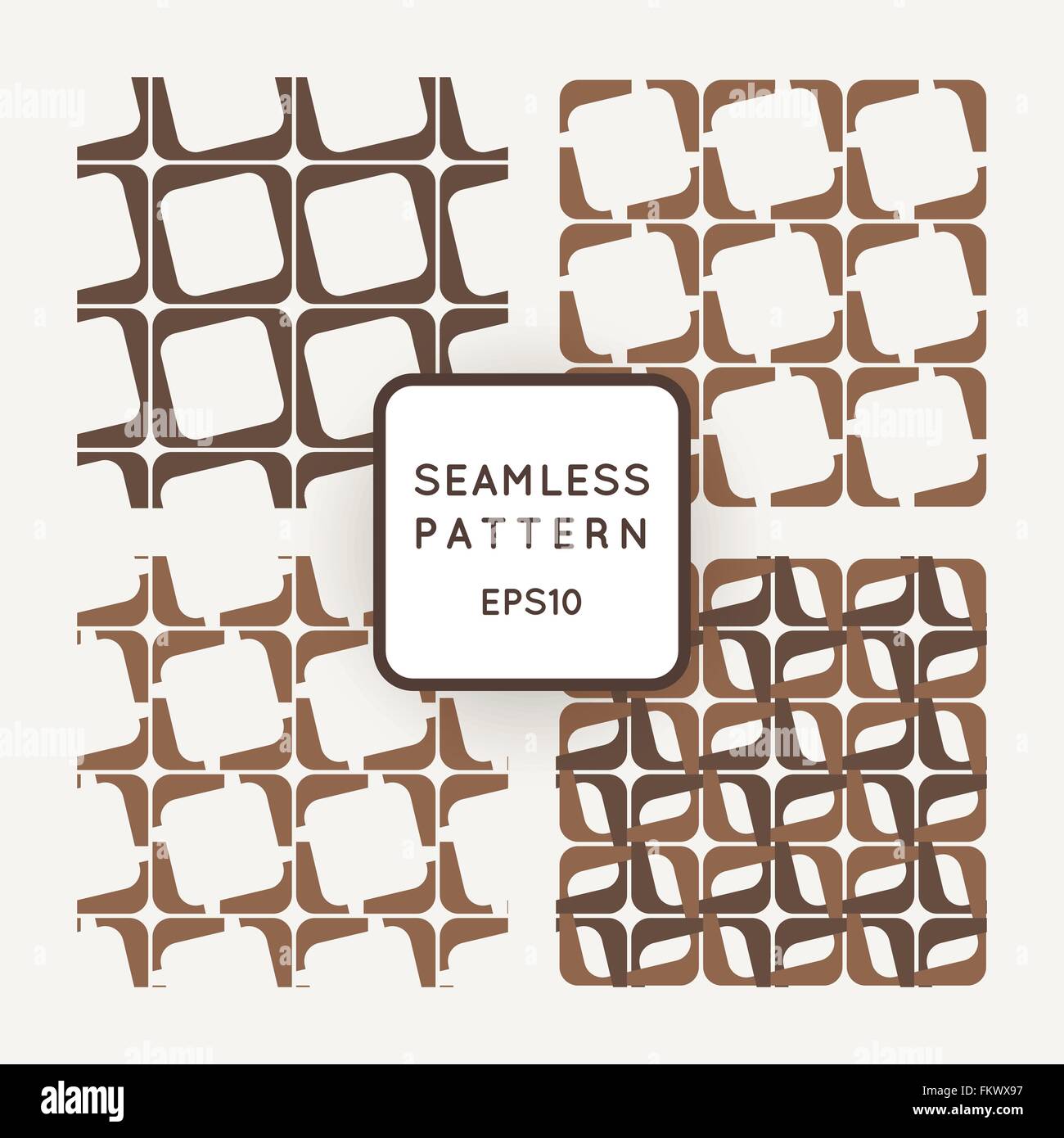 Set of vector seamless pattern of interlocking square frames Stock
