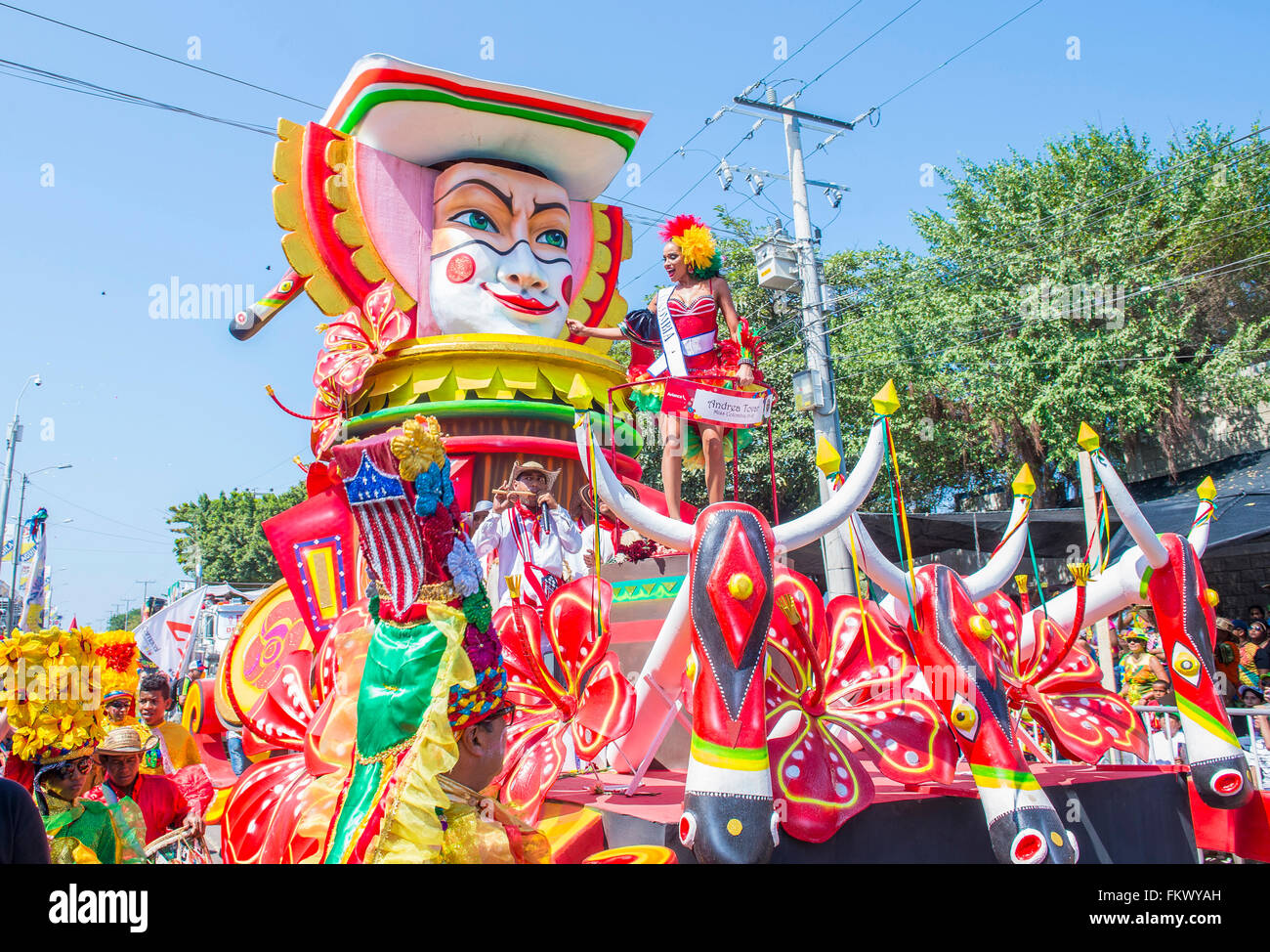 Float parade in the Barranquilla Carnival in Barranquilla , Colombia