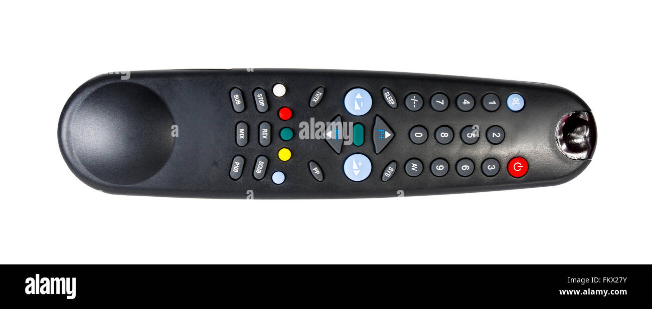 TV remote control isolated on white background Stock Photo - Alamy