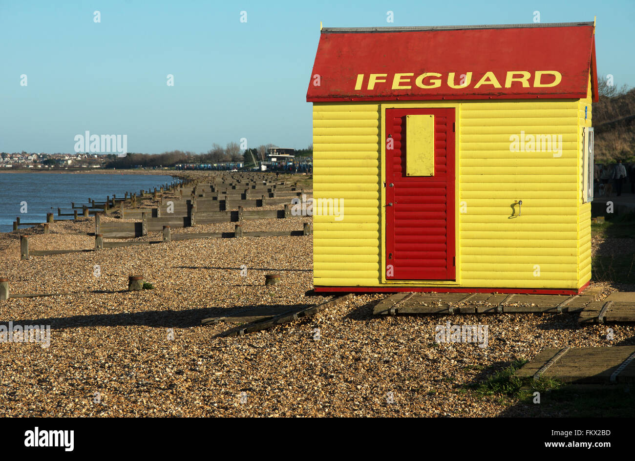 Tankerton, Kent, Lifeguard, Hut, Beach Stock Photo
