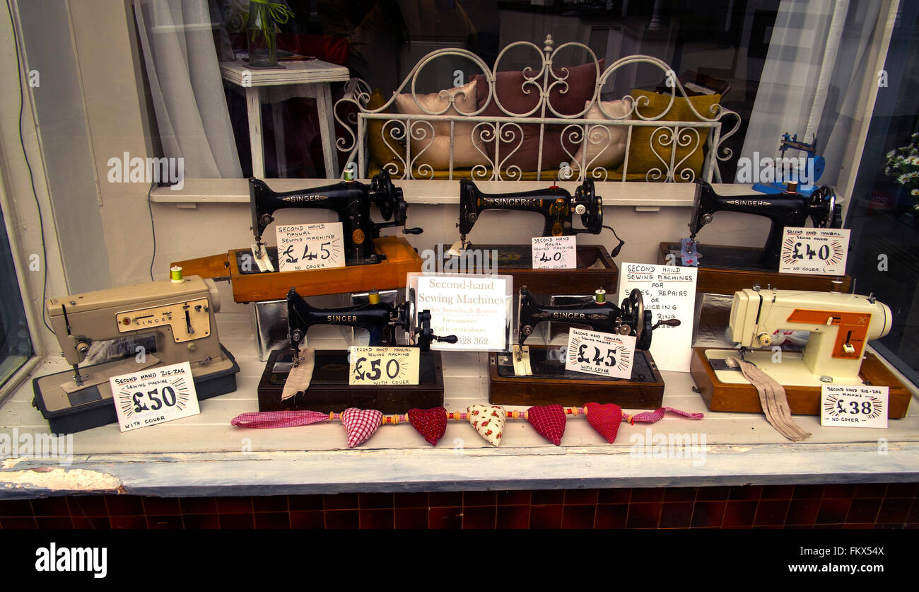 Singer sewing machines shop window display Stock Photo Alamy