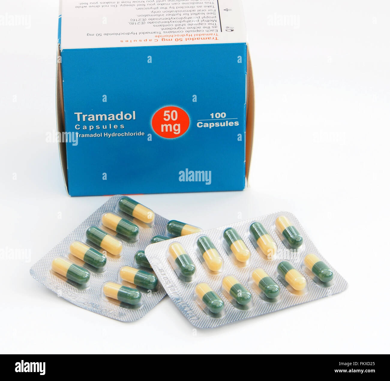 Box Of Tramadol Capsules Pain Relief Medication With The Blister Stock Photo Alamy