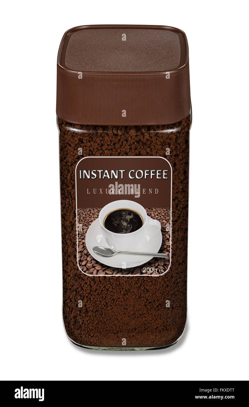 Instant coffee soluble granules packaging Stock Photo Alamy