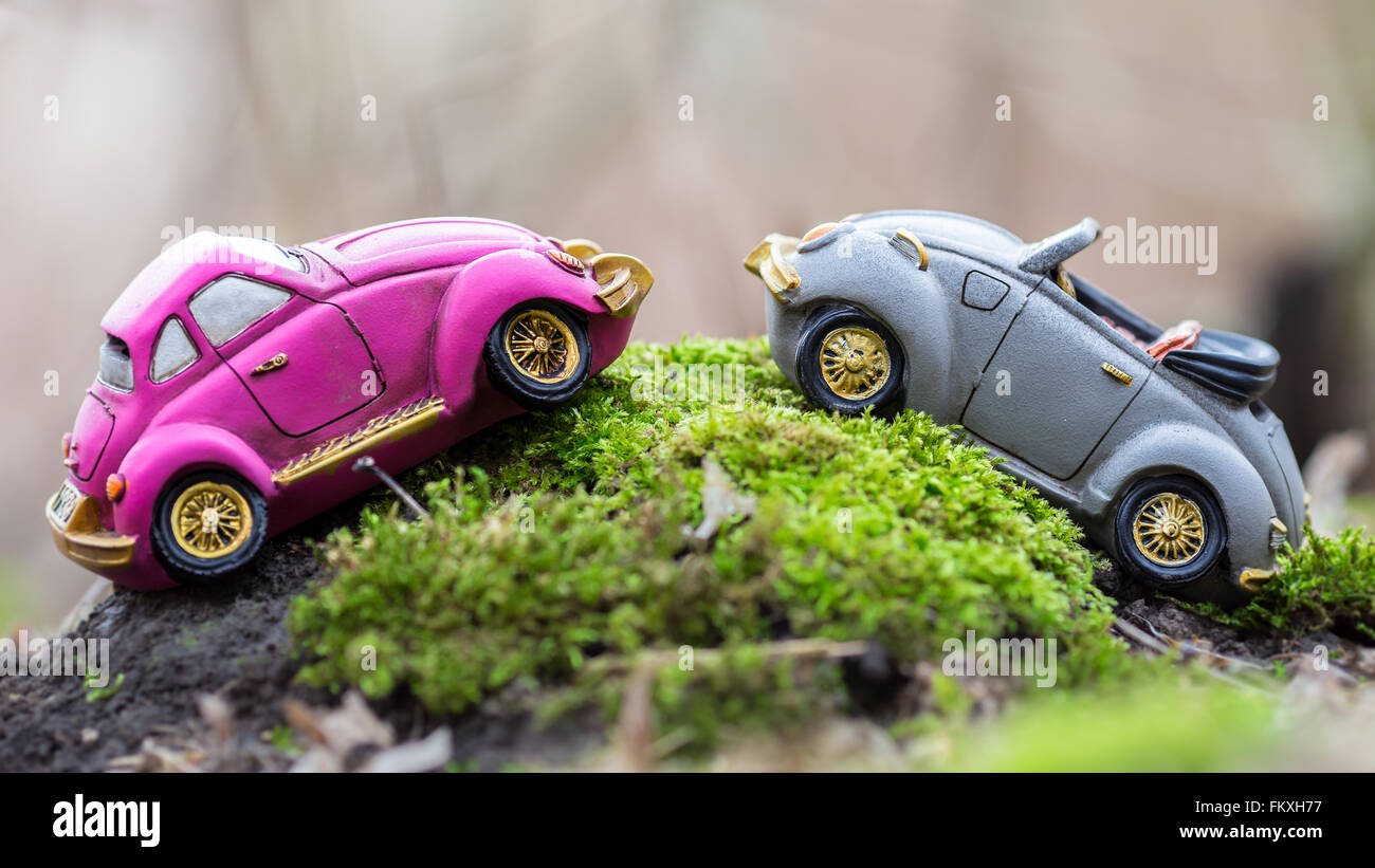Hill Climb Racing -  Two toy cars Stock Photo