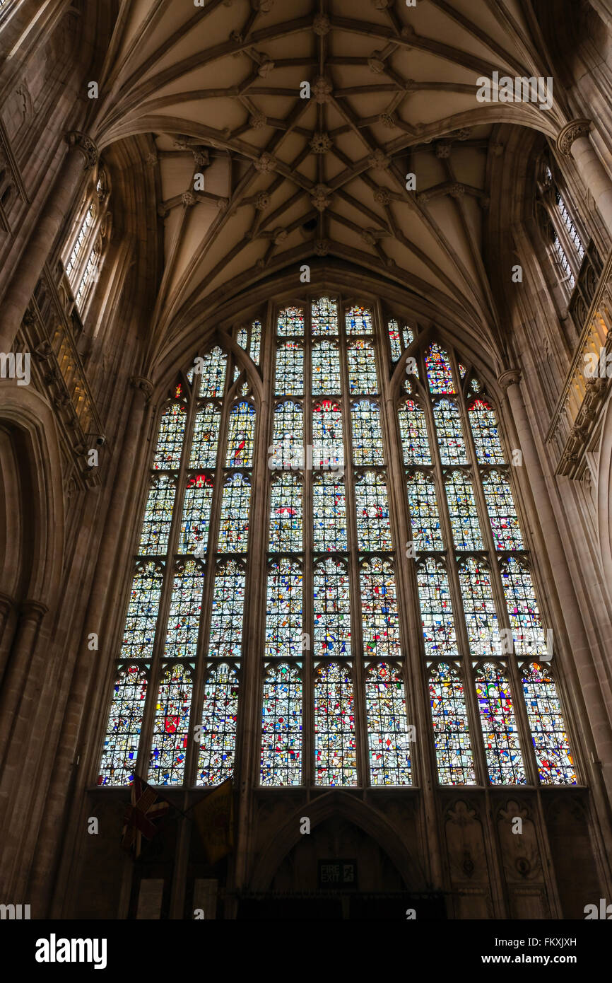Stained Glass Window in Winchester Cathedral Stock Photo Alamy