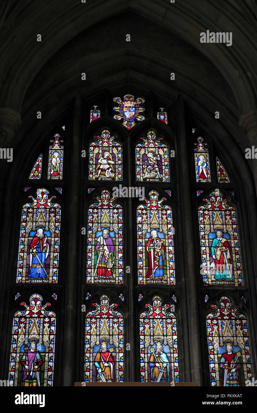 Stained Glass Window in Winchester Cathedral Stock Photo Alamy