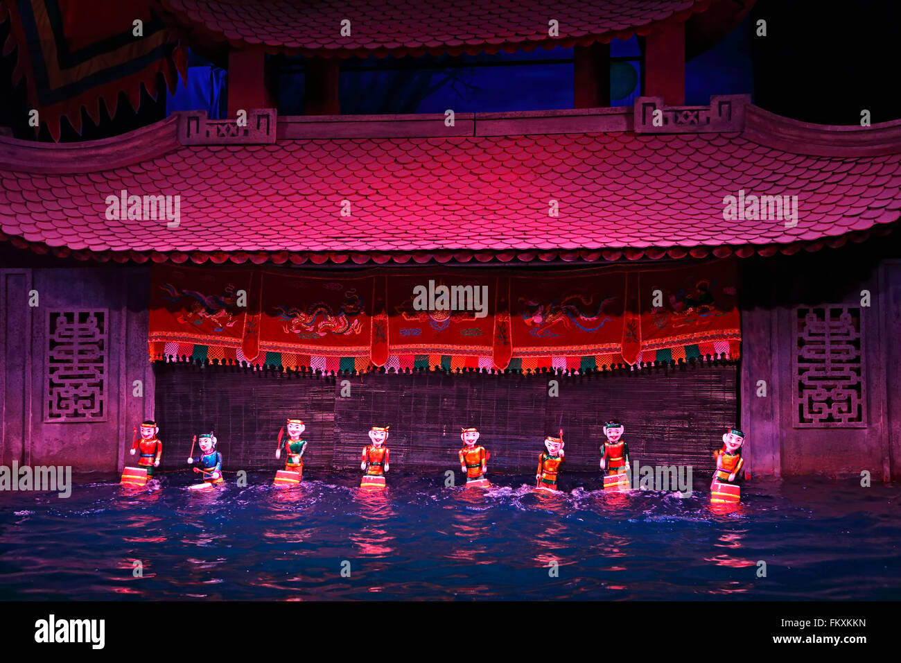 Marionettes,Traditional Water Puppet Show, Thang Long Puppet Theatre, Hanoi, Vietnam Stock Photo