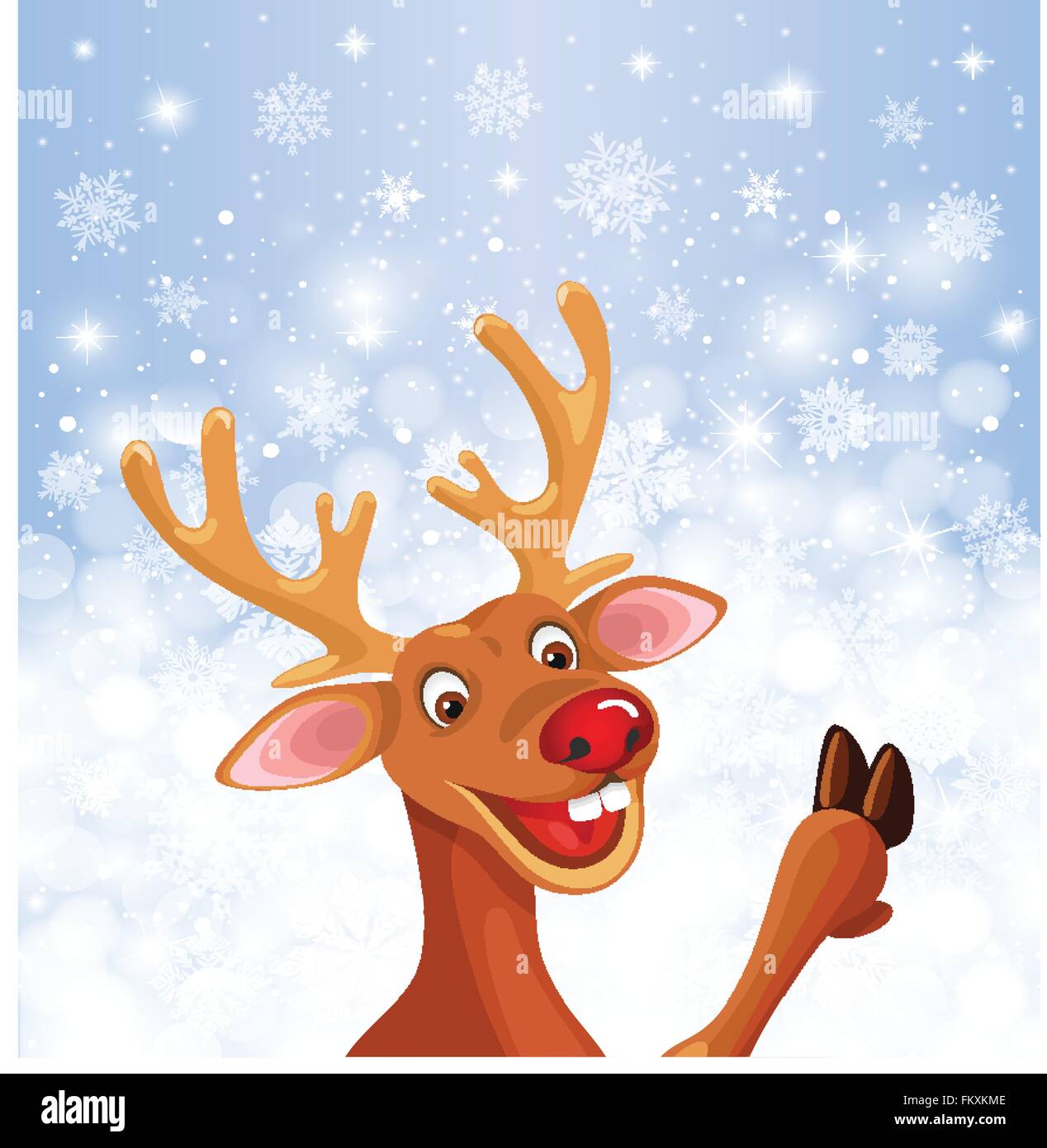 Rudolph red nosed reindeer illustration hi-res stock photography and