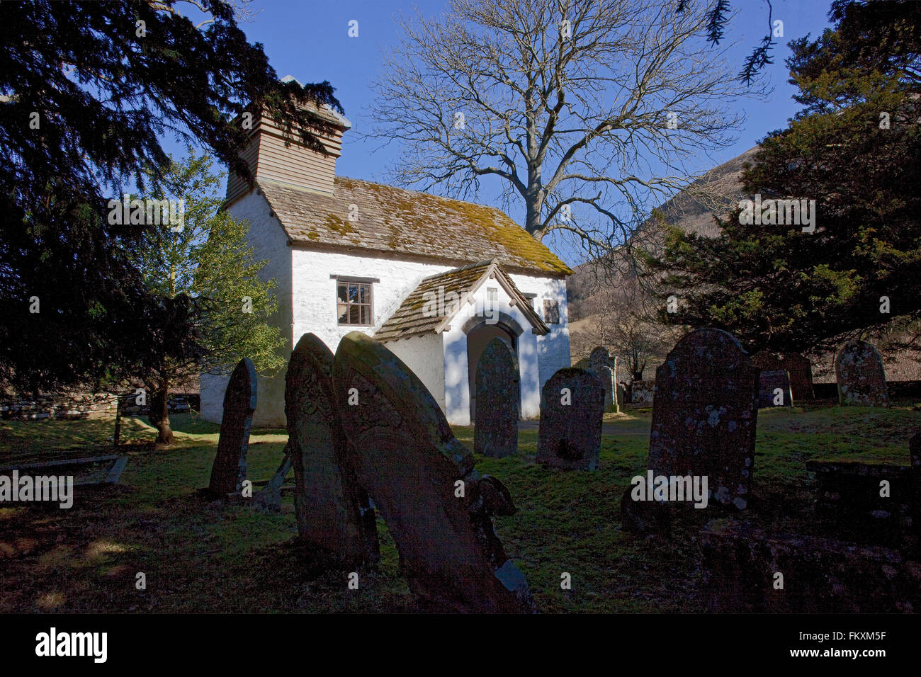 Capel-y-ffin church in the middle of the black mountains in mid Wales Stock Photo