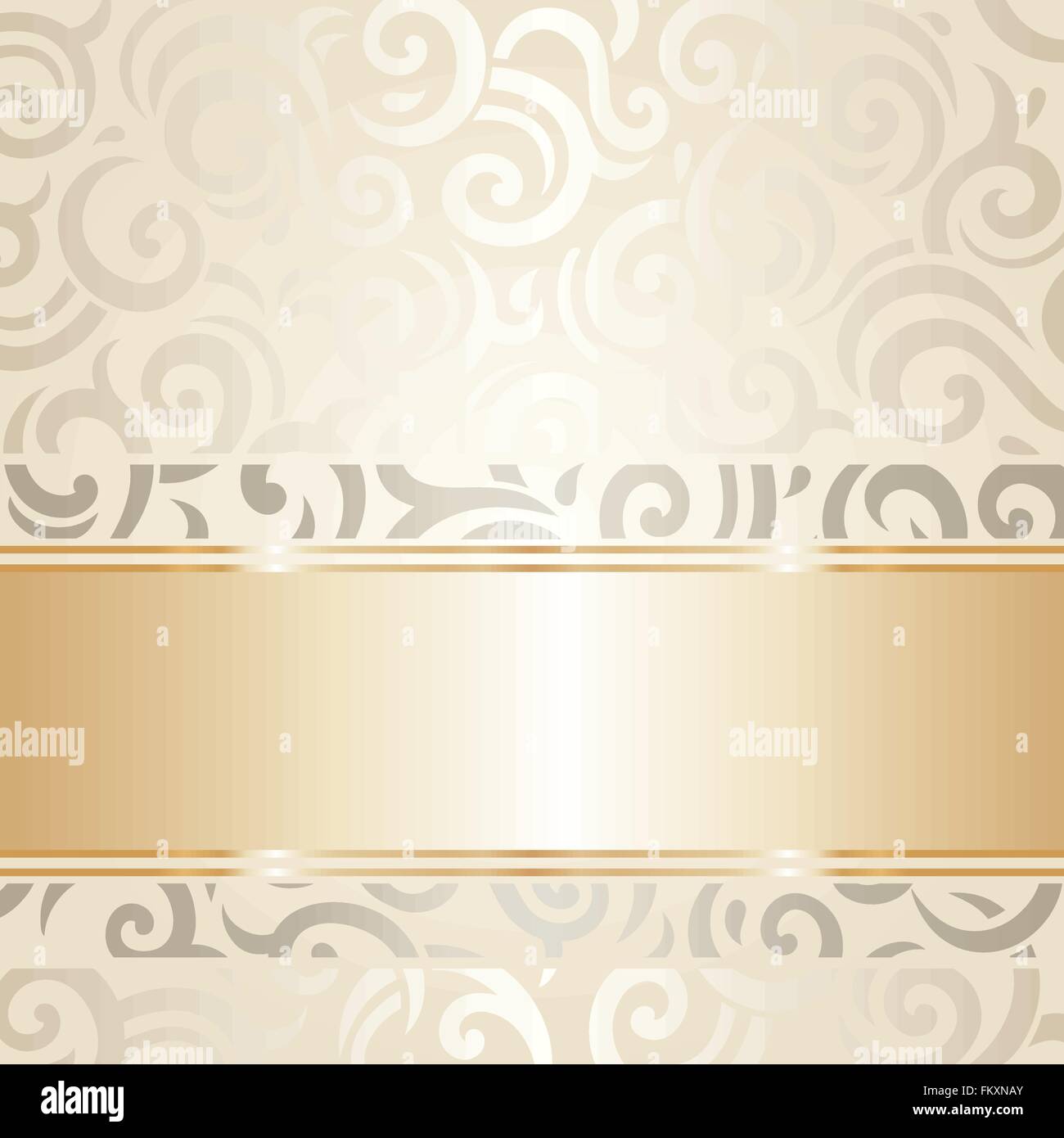 Wedding vintage wallpaper design white & gold vector Stock Vector Image