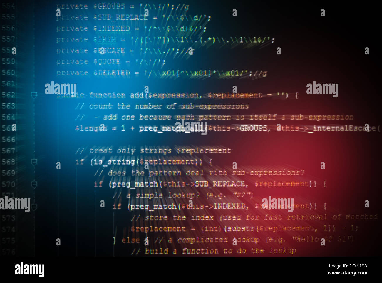 close up photograph of generic javascript code on computer monitor Stock Photo