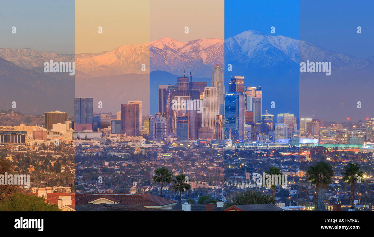 Downtown los angeles skyline snow hires stock photography and images
